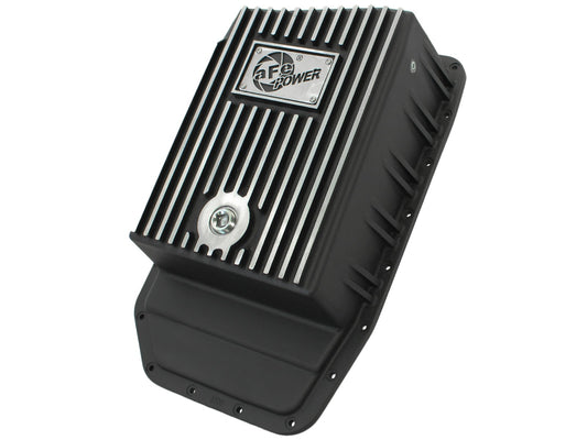 aFe POWER Transmission Pan, Black with Machined Fins