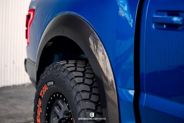 ANDERSON COMPOSITES 2017-2019 FORD RAPTOR CARBON FIBER TYPE-OE REAR FENDER FLARES (PAIR) - Image 2