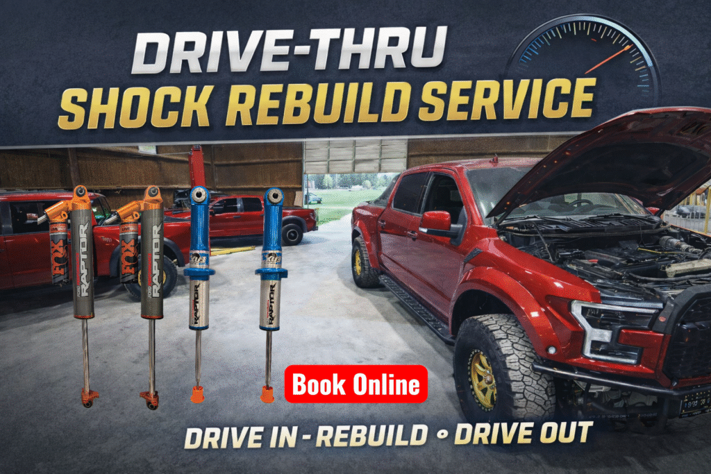 • Book your appointment online at TSWOffRoad.com • Drive in at your scheduled time • In about 3 hours, your Raptor is back on the road driving like new again